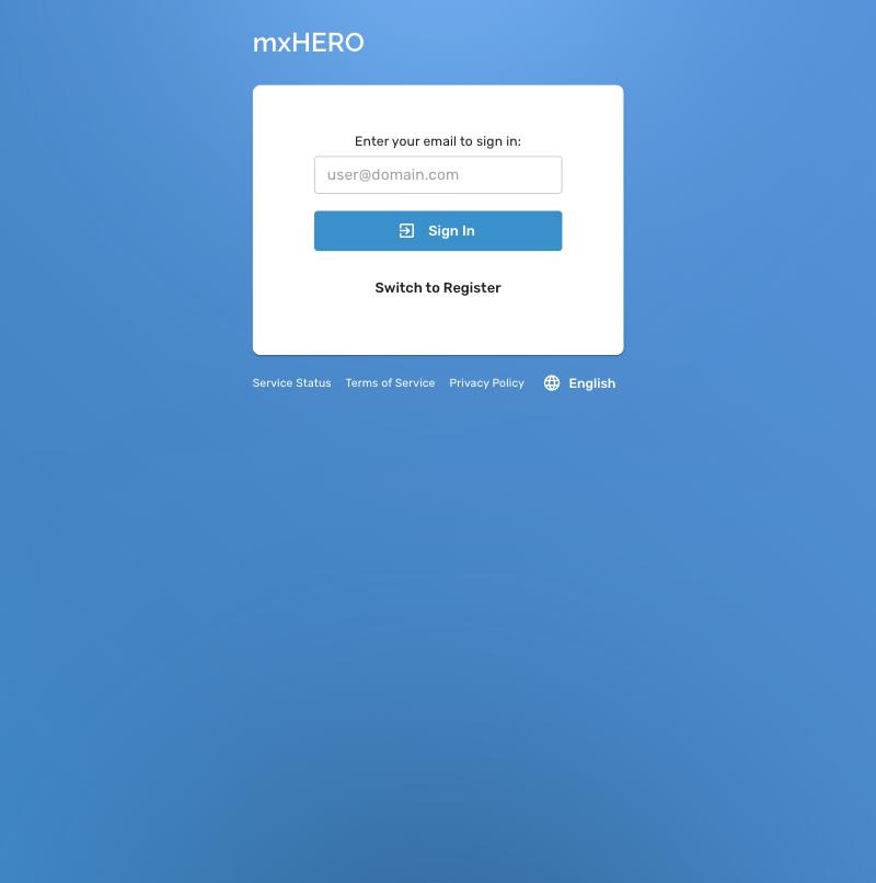 Admin Dashboard sign-in page asking for an email address